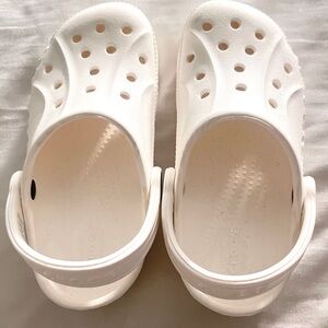 CROCS Kids White Classic Clogs with Heel Strap